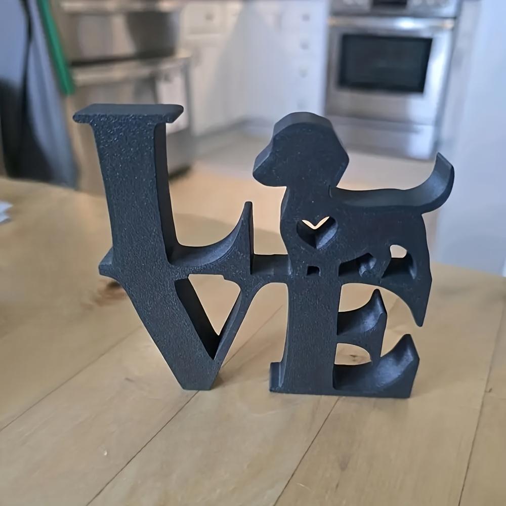 Статуэтка-украшение таксы  Любовь , 3D-печатное украшение для рабочего стола в виде таксы, Статуэтки таксы и собаки в форме сердца чёрный