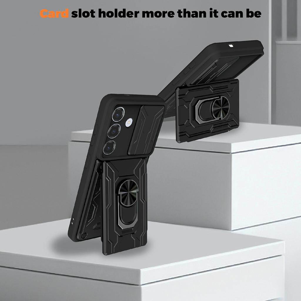 For Samsung Galaxy A37 5G Case PC + TPU Kickstand Phone Back Cover with Camera Slider