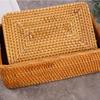 3pcs/set Rattan Storage Basket Organizer Handwoven Home Snack Fruit Tray and Miscellaneous Stackable Woven Basket