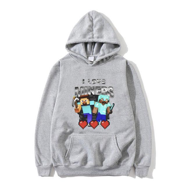 

I Love Miners Hoodie Men Women Clothing Otaku Game Fans Funny Meme Pullover Men s Fashion Vintage Oversized Hooded Sweatshirt 3XL