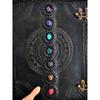 EXTRA LARGE Big Real Leather Seven Stone Embossed Book Journal Notebook
