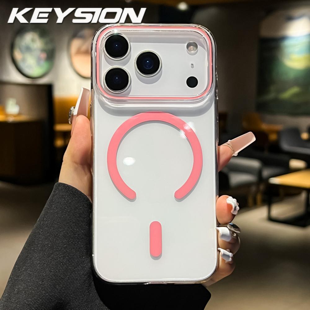 

KEYSION Прозорий Ультратонкий Чохол для MagSafe для iPhone 14 15 16 17 Pro Max Air Магнітний Жорсткий ПК Прозорий Ударостійкий Задній Чохол for iPhone 14 Pro Max