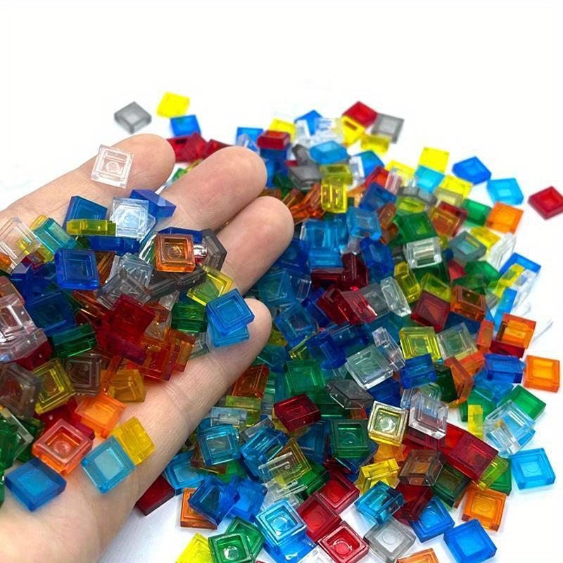 Non-Toxic 600Pcs 1X1 Transparent Clear Bricks Flat Tile Smooth Building Blocks Diy Educational Creative Parts Toy For Kids Compatible 3070