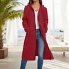 Women's Fashion Casual Plus Size Hooded  Long-Sleeve Solid Jacket