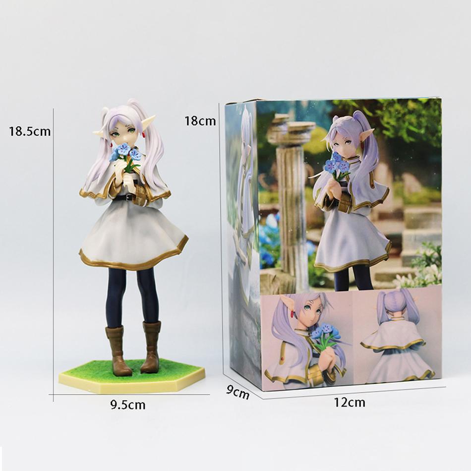 2PCS Anime Beyond Journey's End Read Book Sitting Take Flowers Stand Action Figures Frieren Noodle Stopper Collection Toy Gift