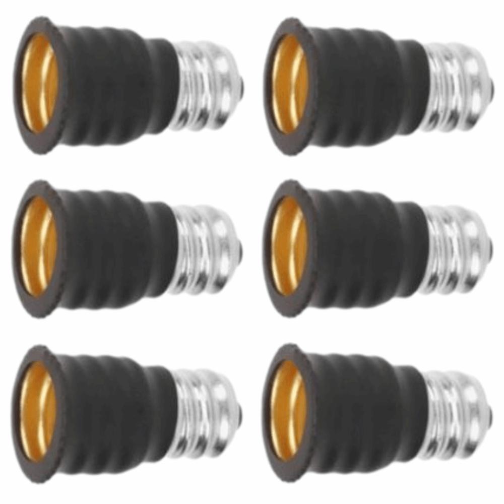 6 Pcs Black/White E12 To E14 Adapter Screw in Bulb Converter Durable Light Bulb Adapter  Bedrooms