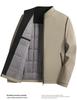 2025 Autumn/Winter Men's Cotton Business Jacket - Thick, Loose Dad Coat with Stand Collar for Casual Wear