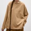 260g Pure Cotton Solid Colour Long Sleeve T-Shirt Women Loose Casual Round Neck Top