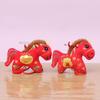 1Pcs Cartoon Stuffed Doll Toy Zodiac Horse Pendant Cute Pony Plush Keychain Bag Hanging Decoration Car Key Holder New Year Gifts