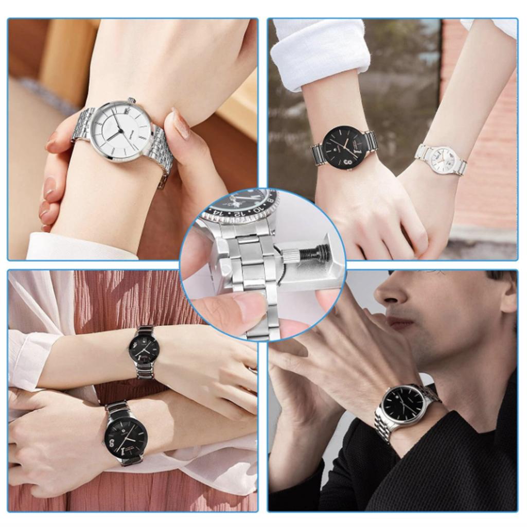 6pcs Set Watch Link Removal Tool Kit with 3 Extra Pins Replacement Watch Resizing Kit for Watch
