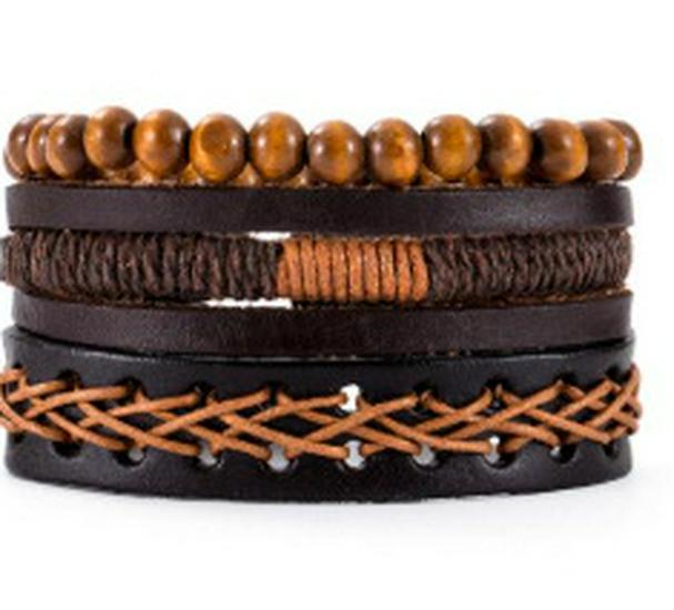 Unisex Handmade Woven Leather Bracelet - European and American Style Jewelry