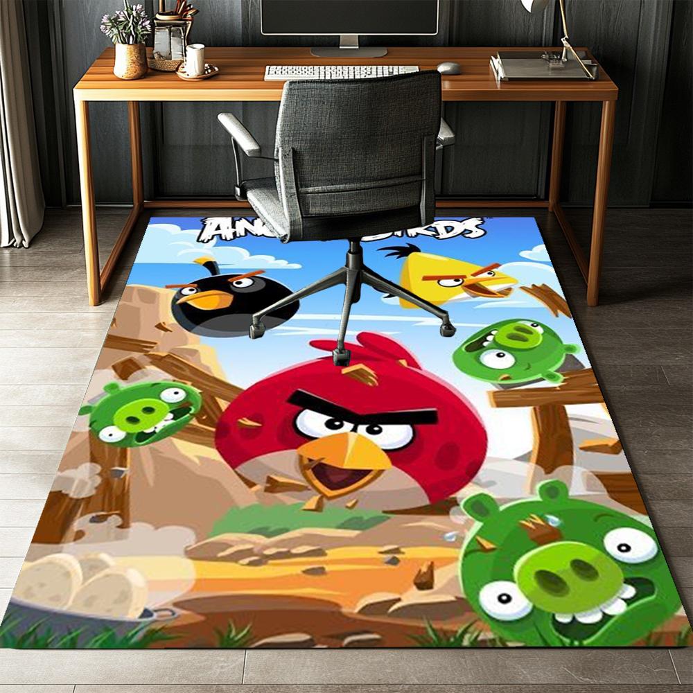 Angry Birds Printed Carpet,Rug,for Office Chair Living Room Bedroom Kitchen Room Decor Gifts.