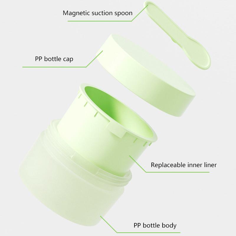 100G Empty Face Cream Jar With Magnetic Spoon Frosted Plastic Lotion Bottle Mask Jar Cosmetic Packaging Container