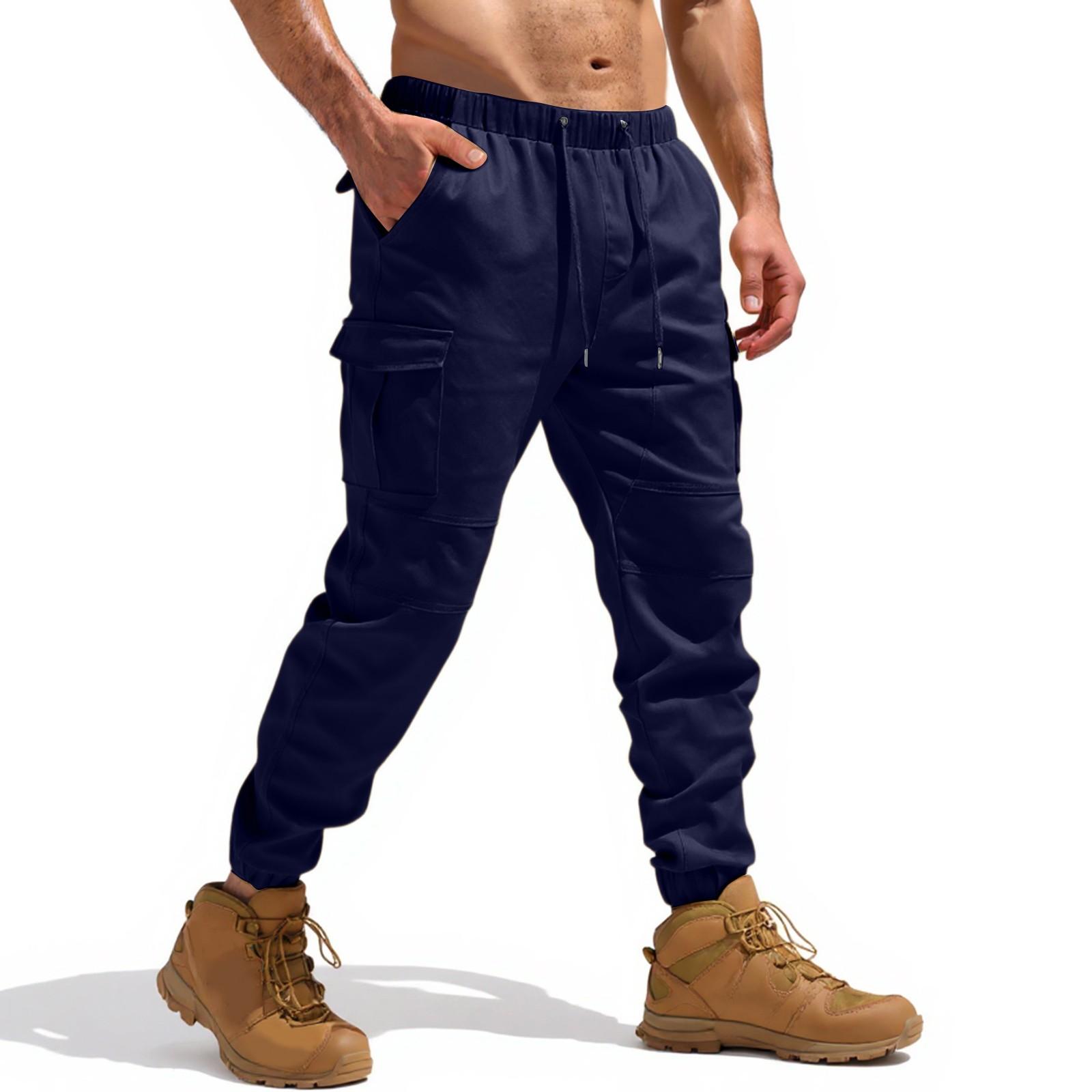 

Мужские рабочие брюки с множеством карманов, водонепроницаемые и устойчивые к разрывам XXXL тёмно-синий