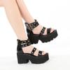 Fashion New Summer Fashion Sandals Women 8cm Heels Korean Style Thick-soled Open Toe Zipper Plus Size Women's Boots