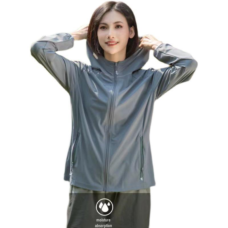 Women's Summer UV-Blocking Ice Silk Jacket - Breathable Plus Size Sun Protection for Running