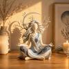 Acentos de Interior Minimalistas Estátua de Resina da Deusa da Lua para Meditação, Figura Zen de Yoga, Ornamentos Únicos de Argila Elegantes para Mesa de Escritório em Casa