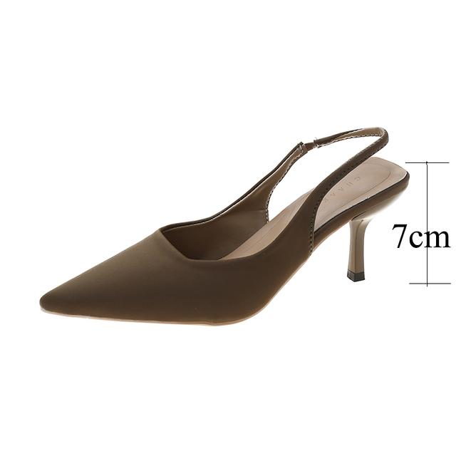 Jmprs Dámské Jednoduché Modré Lodičky Slingback Letní Elegantní Špičaté Vysoké Podpatky Boty Žena Jednobarevné Tenké Podpatky Sandály Pro Ženy 40 gray