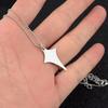 Kpop BTS J-Hope Same Style Four-Pointed Star Pendant Necklace Silver Ball Bead Chain Choker Clavicle Necklace Fan Merchandise Jewelry Gift for ARMY