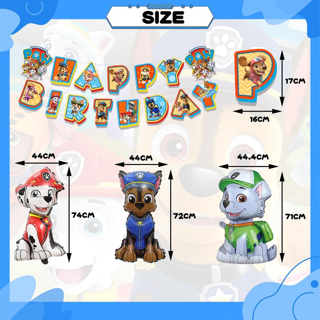 FCXZI Paw Patrol Character Birthday Kids Birthday Party Happy Birthday Birthday Day Hanging Hairband Birthday Decorations for 1st and 2nd Birthdays