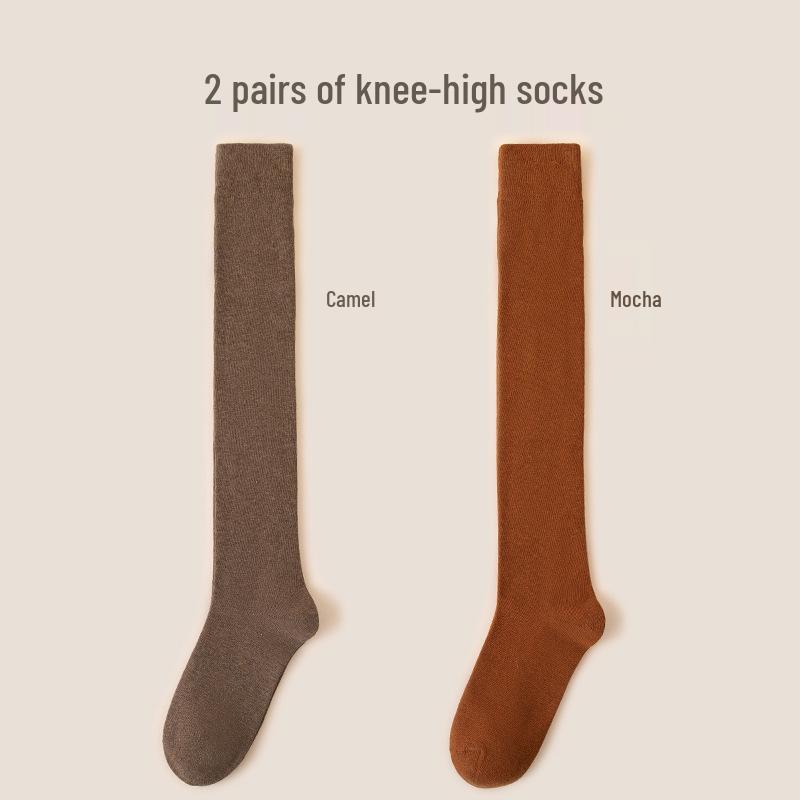 Women's Premium Cotton Mid-Calf & Thigh-High Socks: Versatile for All Seasons, Black