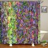 Green Plant Leaves Window Garden Printing Bathroom Shower Curtain Landscape Home Decoration Waterproof Curtain with Hook Curtain