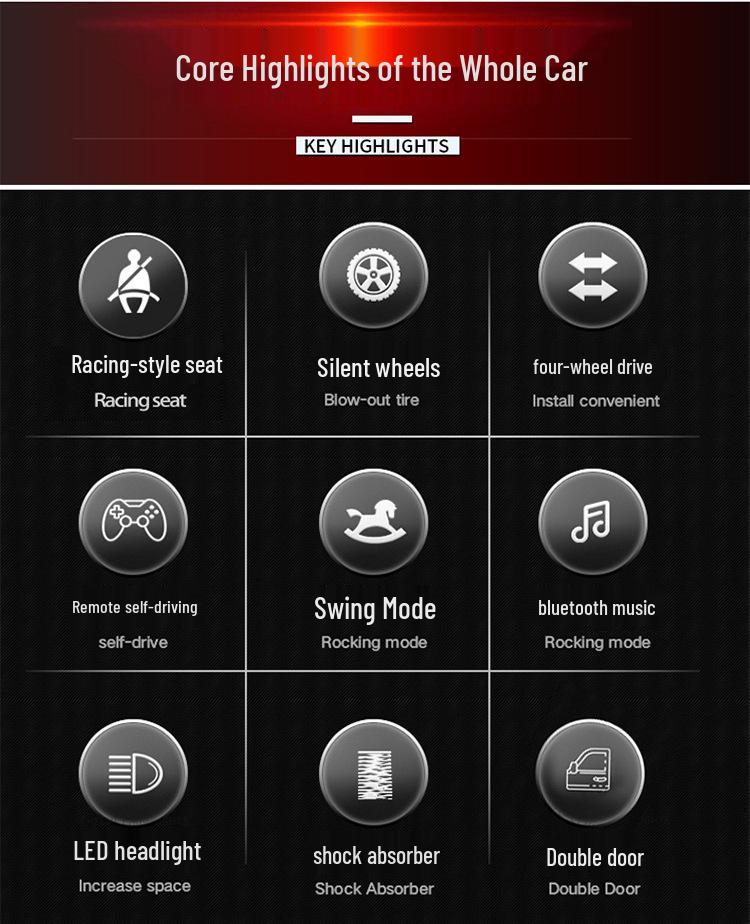 Carro Elétrico de 4 Rodas com Controle Remoto para Meninos e Meninas