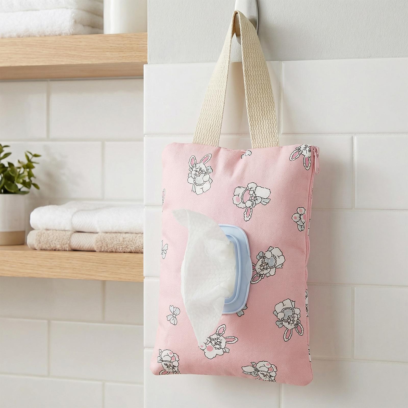 

Портативная сумка для хранения влажных салфеток на молнии с ручкой Милый держатель для салфеток Легкий для использования на открытом воздухе, в походе, на прогулке, в ванной