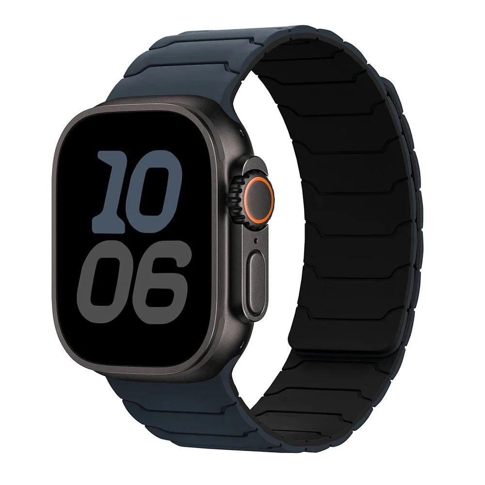 Strap For Apple Watch Ultra 2 Band 49mm 44mm 45mm 40mm 42mm 46mm 41mm 38mm Magnetic Silicone Bracelet IWatch Series 10 SE 9 8 7