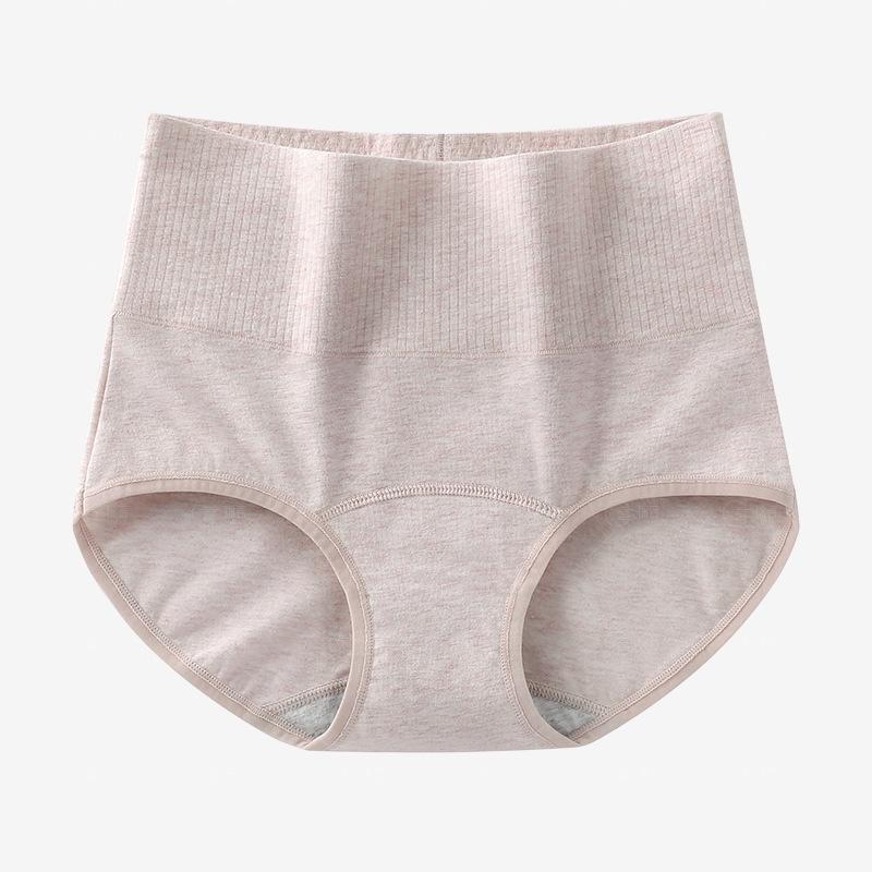 7A Damen Baumwollunterwäsche mit hohem Bund und Farbe - Bequem, atmungsaktiv, verlängerter Schritt, Slips ohne Einschnüren für Frühling und Sommer.