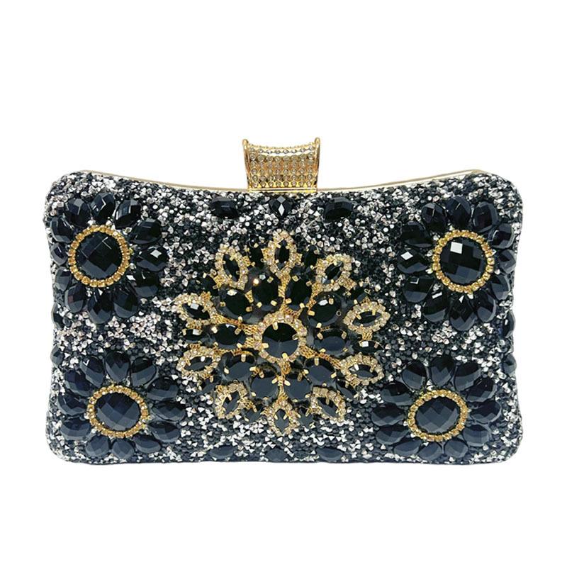 Rhinestone Evening Clutch Purses for Women Evening Weddings Party Purses Crystal Diamond Glitter Sparkly Handbag Women's Shoulder Bags With Chain