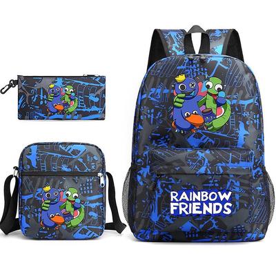 Rainbow Friends Rainbow Friends Game Backpack Elementary School Star School Bag Three-piece Set