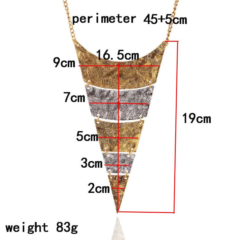 Dreieckige Vintage Elegante Halskette mit galvanisierter Legierung für Geschenk, Alltagsoutfit