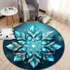 Winter Crystal Snowflake Round Rug for Living Room round carpet for home sofa bedroom, gift