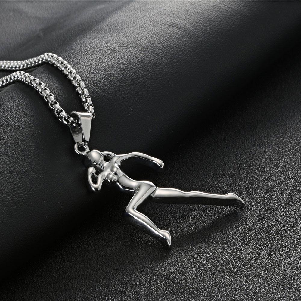 Europejski i Amerykański Tytanowy Stalowy Wisiorek Sportowy Naszyjnik dla Mężczyzn i Kobiet