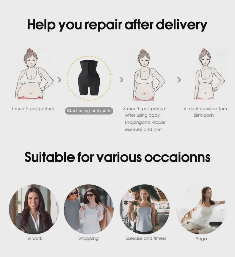 Postpartale High-Waist Bauchweg-Hose: Nahtlose, verstellbare, körperformende Strumpfhosen für Damen mit Knopfverschluss