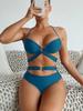 2025 European & American Style Solid Color Bikini Swimsuit