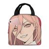 Power Anime Chainsaw Man Insulated Lunch Bag for Women Children Leakproof Food Boxes Thermal Lunch Box Tote