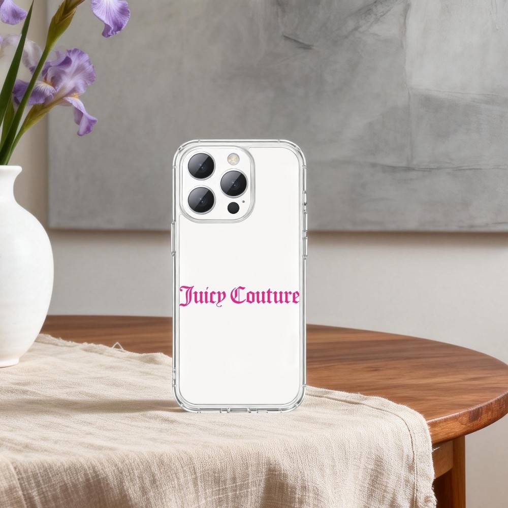 J-Juicy C-Couture ART Phone Case For iPhone17,16,15,14,13Pro Max,us,Soft Silicone Transparent Cover
