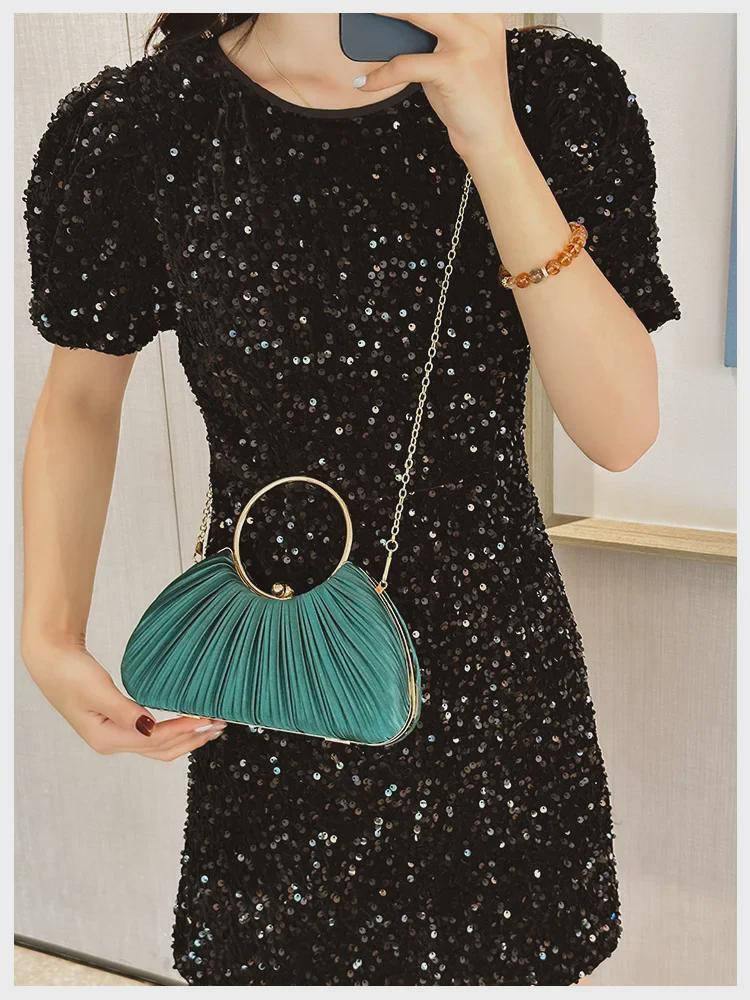 Elegant Pleated Evening Clutch for Women