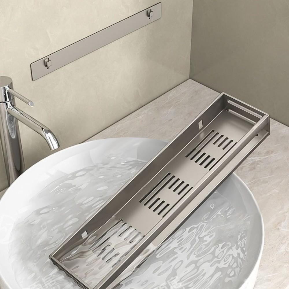 Avoid piercing the bathroom shelf antirust aluminum high-capacity shower stall Save a space wall soap holder