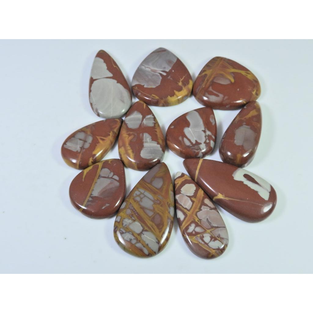 337Cts. Natural Noreena Jasper Pear Cabochon Loose Gemstone 11Pcs Lot C-1864