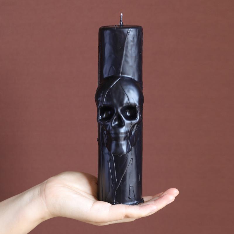 1PC Black Skull Aroma Candle Decor Candle Gothic Horror Scented Candle Macabre Skeleton Wax Melt