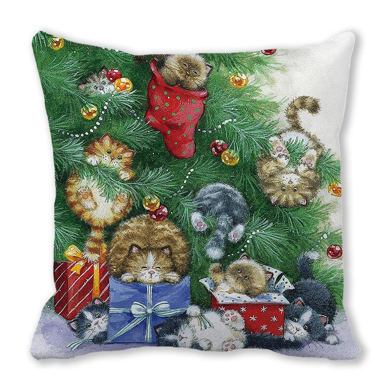 

Home Decor Spring/Summer Pillowcase Animal Cat Dog Duck Sheep Print Cushion Cover Sofa Polyester funda de almohada 16x16Inch