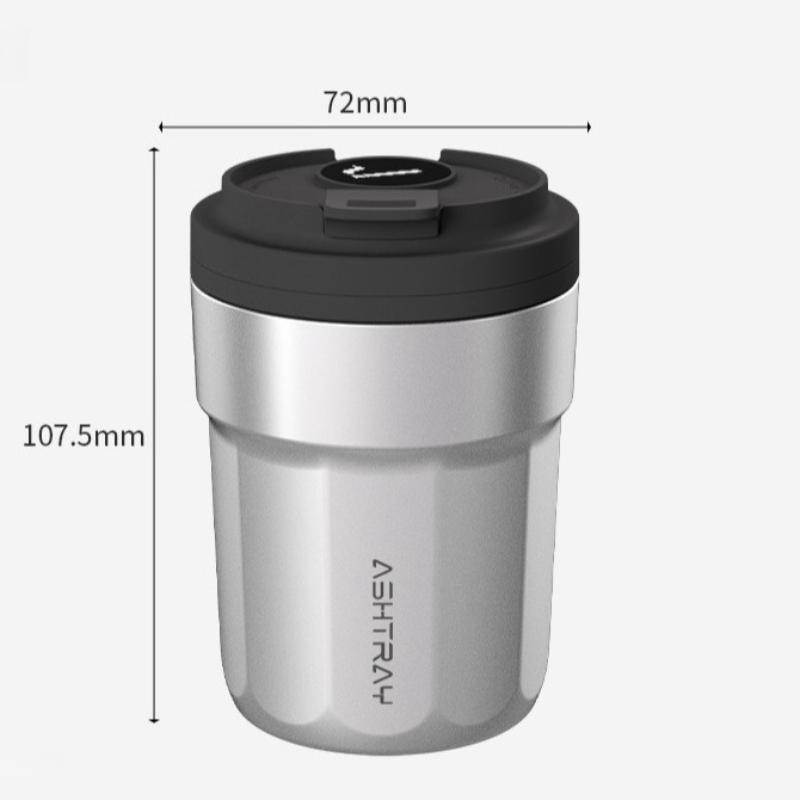 Nuovo Posacenere per Auto Creativo Stile Tazza da Caffè Posacenere per Auto con Coperchio Luce LED a 7 Colori Rivestimento Metallico e Guscio in ABS Tazza per Rifiuti