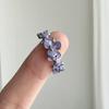 Vintage enamel wisteria flower inlaid diamond ring fine pastoral style adjustable ring charms Party Banquet  gifts