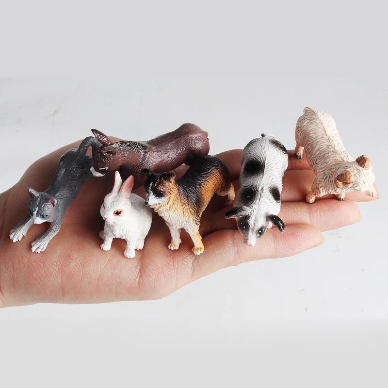 Mini Animal Model Set - Rooster, Duck, Goose, Pig, Rabbit, Dog, Horse, Sheep, Donkey, Cat, Alpaca Toys