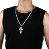 Vintage Stainless Steel Fleur-de-lis Cross Necklaces Pendants Long Byzantine Chain Necklaces Men Jewelry NC07