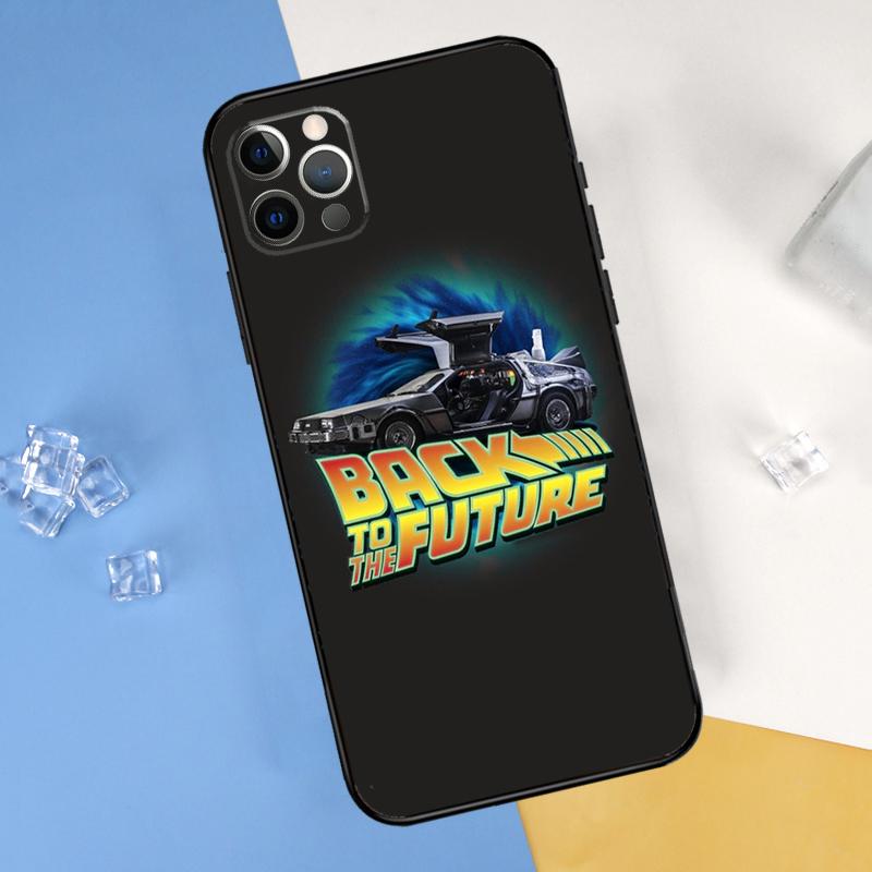 Back To The Future Time Machine Phone Case For iPhone 16 Pro Max 12 13 Mini 11 14 15 Pro Max XR 16 15 Plus 16e Cover Shell
