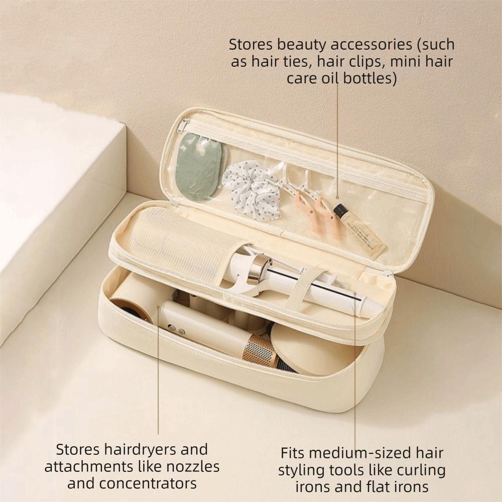 Large Capacity Double Layer Hair Dryer Bag Nylon Curling Iron Storage Bag Make Up Bag  for Home
